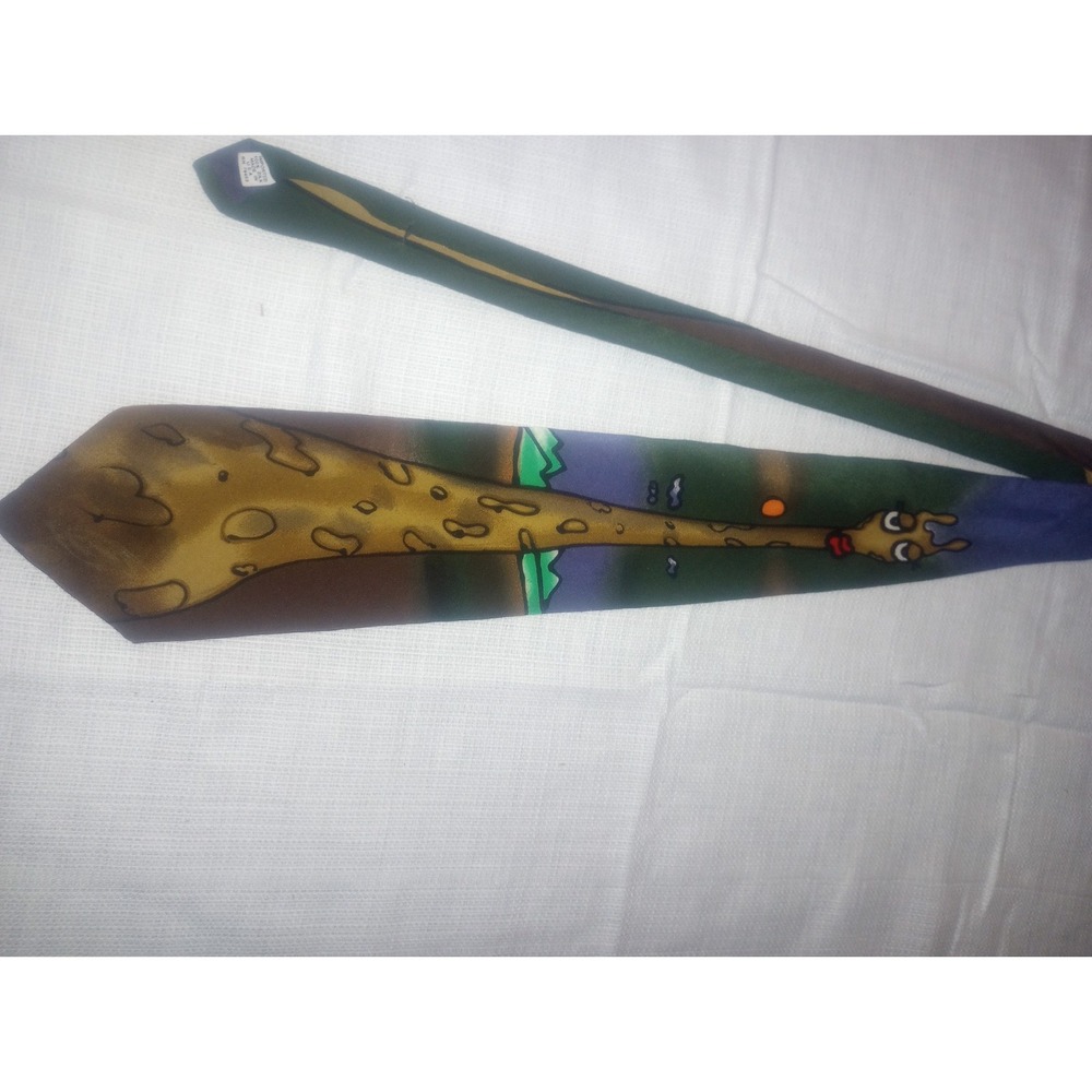 Hauserware Signed Giraffe Silk USA Neck‎ Tie Multicolor - Picture 2 of 4